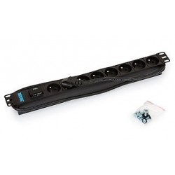 TRITON 19“ rozvodný panel 1U; 8 x zásuvka, max. 16 A;, 2 m +...