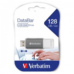 Verbatim USB flash disk, USB 2.0, 128GB, DataBar, šedý, 49456, pre...