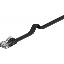 PremiumCord Plochý patch kabel UTP RJ45-RJ45 CAT6 5m černá...