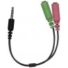 Genius ACC-100 , Redukce, zástrčka 3,5mm jack - 2x zásuvka 3,5mm jack, pro headsety, 24cm, černá 32590001400