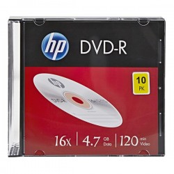 HP DVD-R, DME00085-3, 4.7GB, 16x, slim case, 10-pack, bez možnosti...