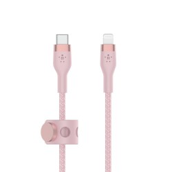 Belkin kabel USB-C s konektorem LTG,3M růžový pletený CAA011bt3MPK