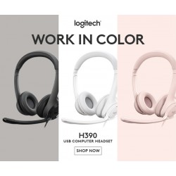 Logitech® H390 USB Headset - USB- ROSE 981-001281