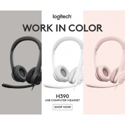 Logitech® H390 USB Headset - USB- OFF-WHITE 981-001286