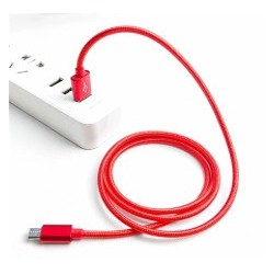 Crono kabel USB 2.0/  USB A samec - microUSB samec, 1,0m, červený...