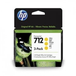 HP 712 3-Pack 29-ml Yellow DesignJet Ink Cartridge 3ED79A