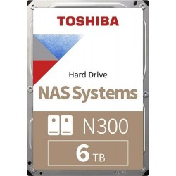 HDD  TOSHIBA NAS N300 3.5", 6TB, 256MB, SATA  6.0 Gbps, 7200 rpm...