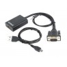 Gembird adaptér VGA (M) na HDMI (F) + 3.5 mm audio, 0.15 m kábel, čierny A-VGA-HDMI-01