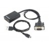 Gembird adaptér VGA (M) na HDMI (F) + 3.5 mm audio, 0.15 m kábel, čierny A-VGA-HDMI-01