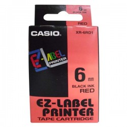 Casio originál páska do tlačiarne štítkov, Casio, XR-6RD1, čierny...