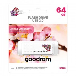 Goodram USB flash disk, USB 2.0, 64GB, UME2, UME2, biely,...