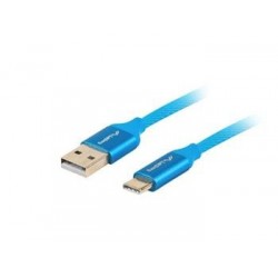 LANBERG USB-C (M) na USB-A (M) 2.0 kabel 1m, modrý, rychlé nabíjení...