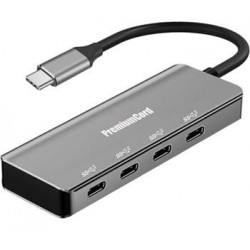 PremiumCord 5G SuperSpeed Hub USB-C na 4x USB 3.2 C Aluminum ku31hub10