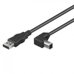 PremiumCord Kabel USB 2.0, A-B, 0,5m (lomený konektor) 90° ku2ab05-90