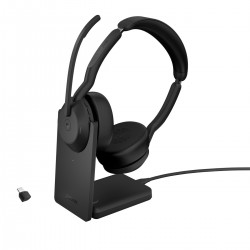 Jabra Evolve2 55/Stereo/ANC/USB-C/BT-USB/Bezdrát/MS/Stand/Černá...