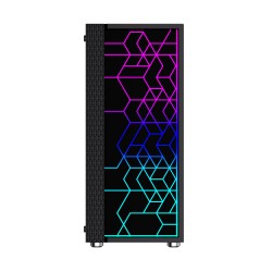 Gembird Computer Fornax 2500 RGB/Midi Tower/Transpar./Černá...