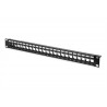DIGITUS 19" modulárny patch panel 24port 1U vhodný pre UTP i STP keystony, čierny RAL9005 DN-91411