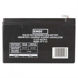 EMOS Bezúdržbový olovený akumulátor 12 V/9 Ah, faston 6,3 mm B9675