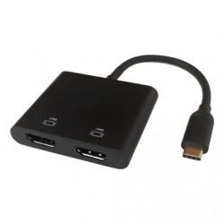 DELTACO Adaptér USB Type C/2x HDMI, čierny USBC-2HDMI