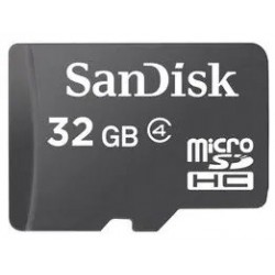Sandisk/micro SDHC/32GB/18MBps/Class 4/+ Adaptér/Černá...