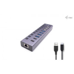 i-tec USB 3.0/USB-C Charging HUB 9port LAN + Power Adapter 60W...