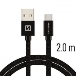 SWISSTEN DATA CABLE USB / USB-C TEXTILE 2,0M GREY 71521301