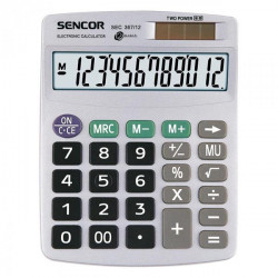 Sencor Kalkulačka SEC 367/12, šedá, stolová, dvanásťmiestna, duálne...