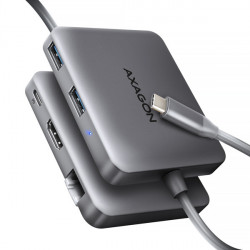 AXAGON HMC-5HL USB 5Gbps hub, 2x USB-A, HDMI 4k/60Hz, RJ-45 GLAN,...