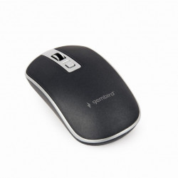 GEMBIRD myš MUSW-4B-06, černo-stříbrná, bezdrátová, USB nano...