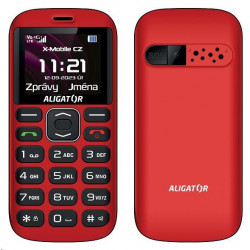 Aligator A720 4G Senior, červeno-černá + nabíjecí stojánek A720RB