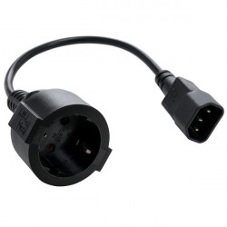 Kabel C-TECH síťový adaptér C14 (M) -  schuko (F), 15 cm CB-PWRC14MF