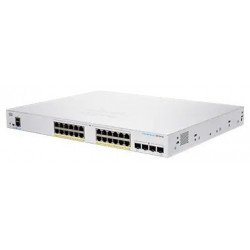 Prepínač Cisco CBS350-24FP-4G, 24xGbE RJ45, 4xSFP, bez ventilátora,...