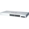 Prepínač Cisco CBS220-24T-4G, 24xGbE RJ45, 4xSFP, bez ventilátora - REFRESH CBS220-24T-4G-EU-RF