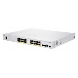 Prepínač Cisco CBS250-24P-4G, 24xGbE RJ45, 4xSFP, bez ventilátora,...