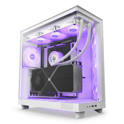 NZXT case H6 Flow RGB / 3x120 mm fan / glass / mesh panel / white...