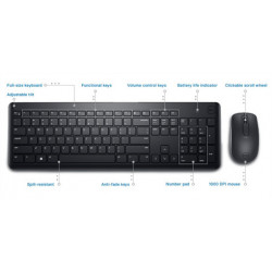 Dell Wireless Keyboard and Mouse-KM3322W - Czech/Slovak (QWERTZ)...