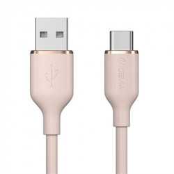 Devia kábel USB-A to USB-C Jelly Series Silicone Cable 1.2m - Pink...