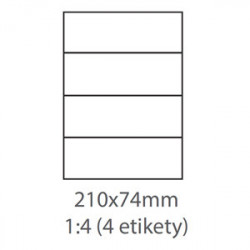 etikety ECODATA Samolepiace 210x74 univerzálne biele 4ks/A4 (100...