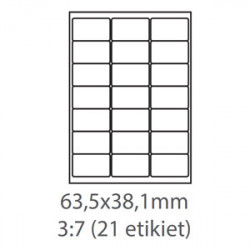 etikety ECODATA Samolepiace 63,5x38,1 univerzálne biele (100 listov...