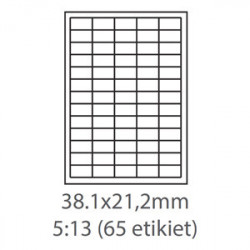 etikety samolepiace 38,1mm x 21,2mm univerzálne biele 65ks/A4 (100...