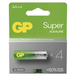 Batéria alkalická, AA (LR6), AA, 1.5V, GP, blister, 4-pack, SUPER...