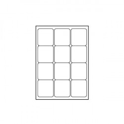 Logo etikety 66mm x 70mm, A4, matné, biele, 12 etikiet, 140g/m2,...