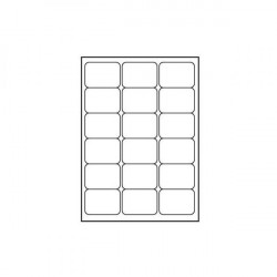 Logo etikety 68mm x 47mm, A4, matné, biele, 18 etikiet, 140g/m2,...