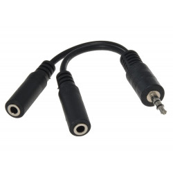 PremiumCord Kabelová rozdvojka 3,5 Jack M - 2xF 10cm kjr-02a