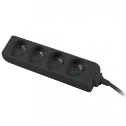PremiumCord Predlžovací kábel 230V 3m 4 zásuvky, černý ppa4-03bk