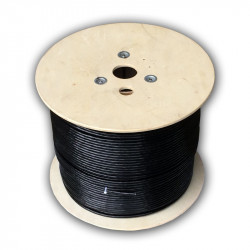 DATACOM S/FTP drát CAT7  PE,Fca  500m cívka, plášť černý  OUTDOOR 1217