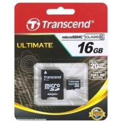 Transcend Micro SDHC karta 16GB Class 10 + Adaptér TS16GUSDHC10