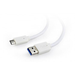 Gembird kábel USB 3.0 (AM) na USB 3.1 (CM), 0.1 m, biely...