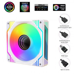 1stCOOL AURA EVO Mirror ARGB PWM ventilátor 12cm biely F12-AURA-EVO-W1