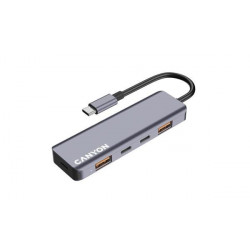 Canyon DS-18, USB-C Hub, 5 portov, 1x USB-C 5V DC nabíjanie, 2x...